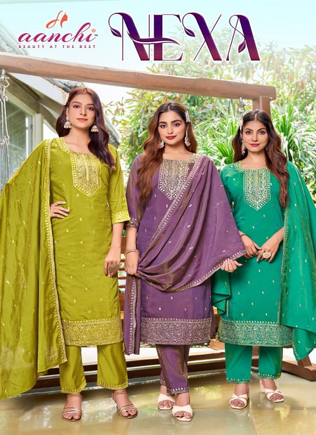 Nexa By Aanchi Roman Shimmer Kurti With Bottom Dupatta Wholesalers In Surat